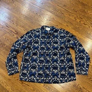 Sezane Blue and Cream Pierre Shirt - sz 40